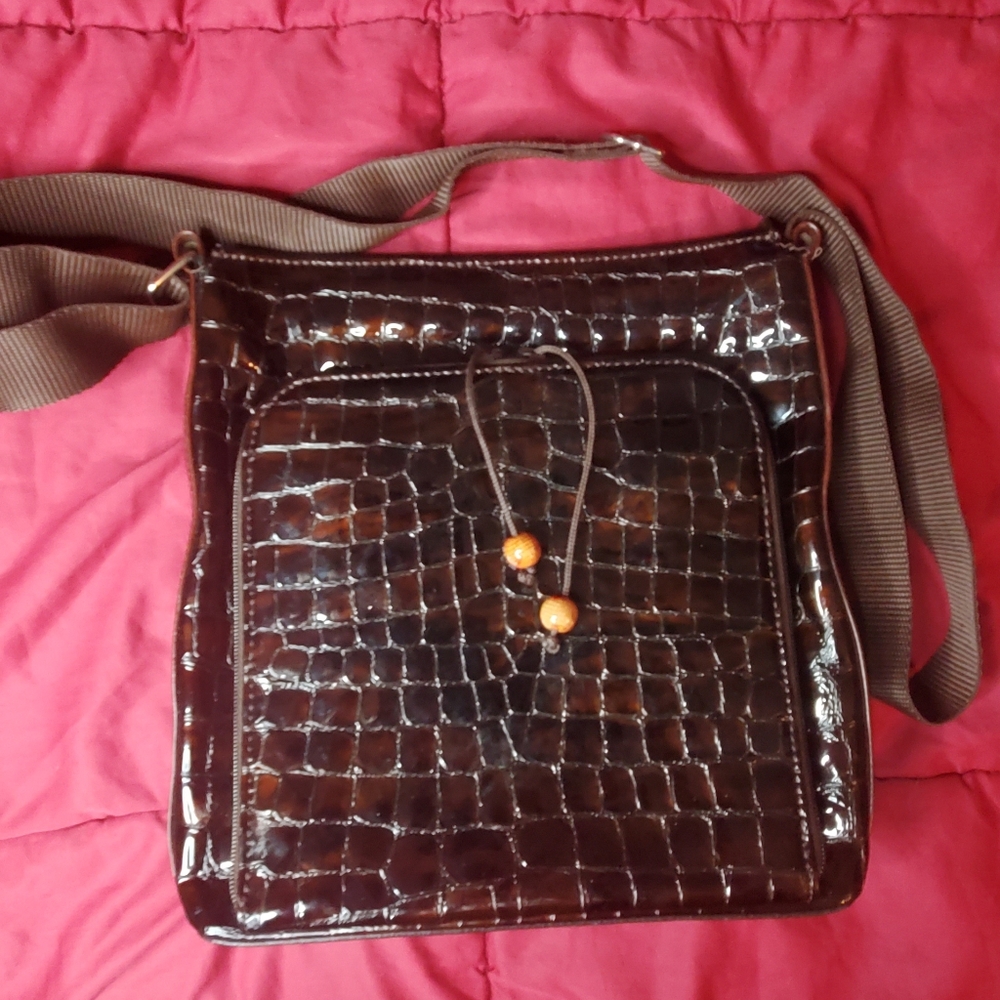 Brighton Crocodile Boudreaux Crossbody Leather Bag With Id Slots Also NWOT